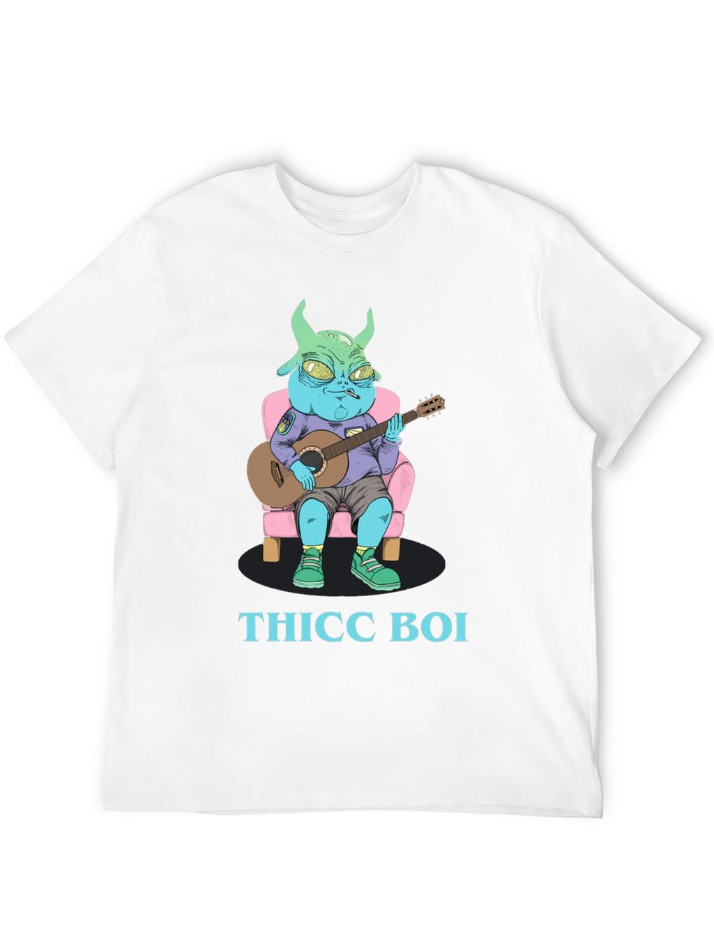 Thicc Boi Alien Guitarist Graphic Tee