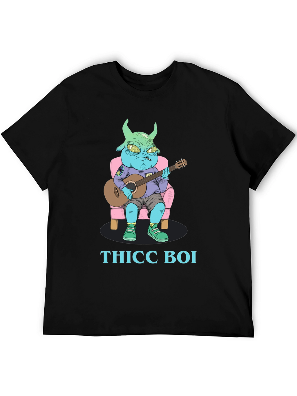 Thicc Boi Alien Guitarist Graphic Tee