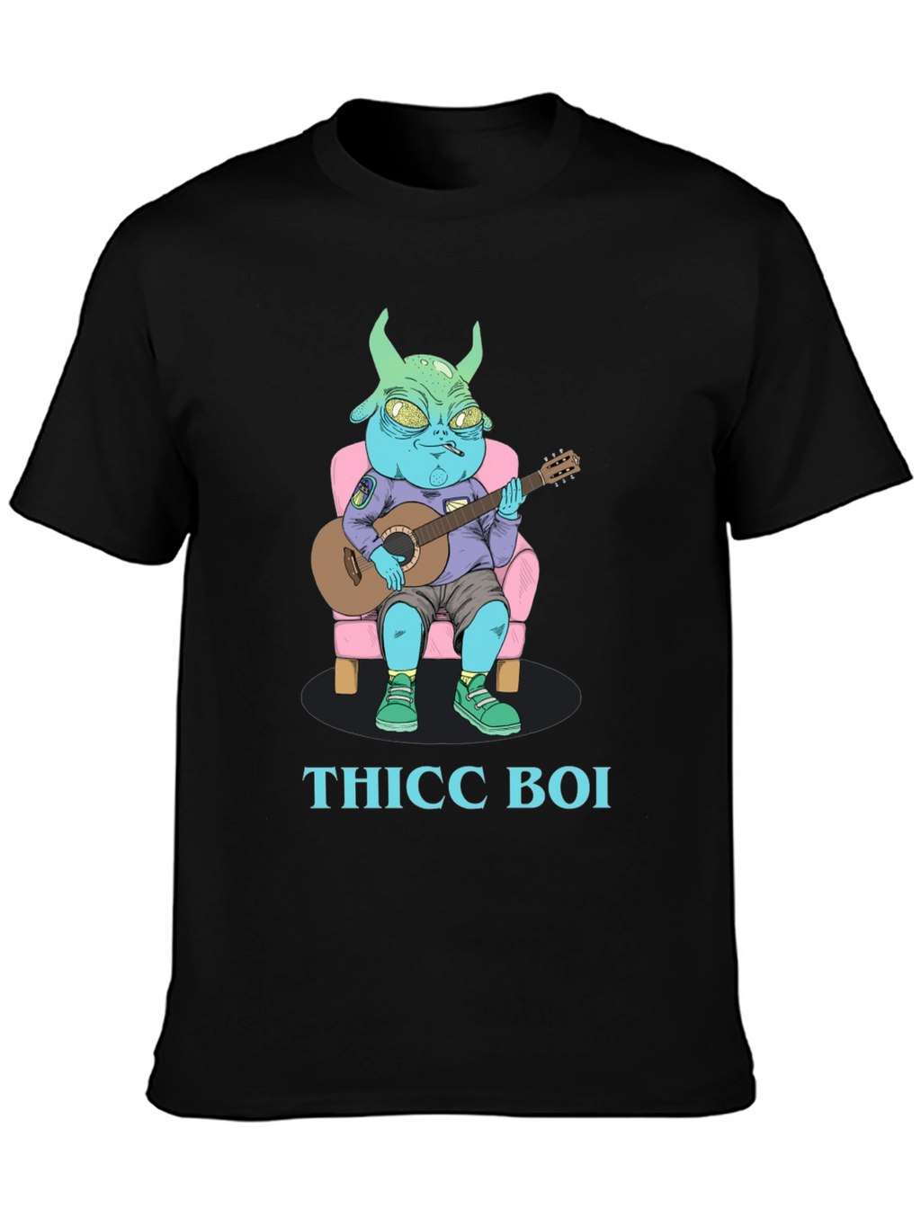 Thicc Boi Alien Guitarist Graphic Tee