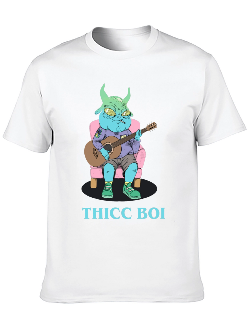 Thicc Boi Alien Guitarist Graphic Tee