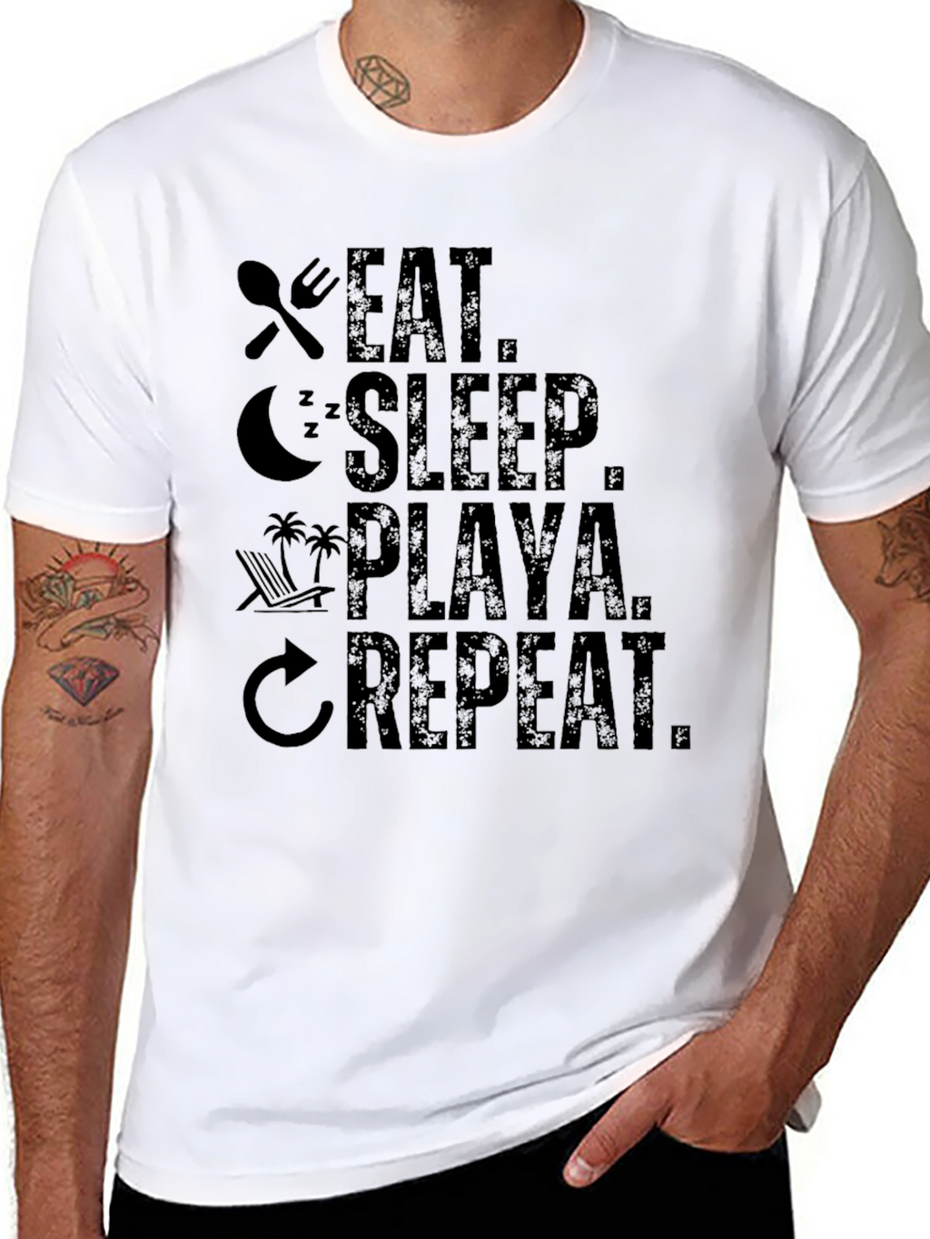 Eat Sleep Playa Repeat Graphic T-Shirt