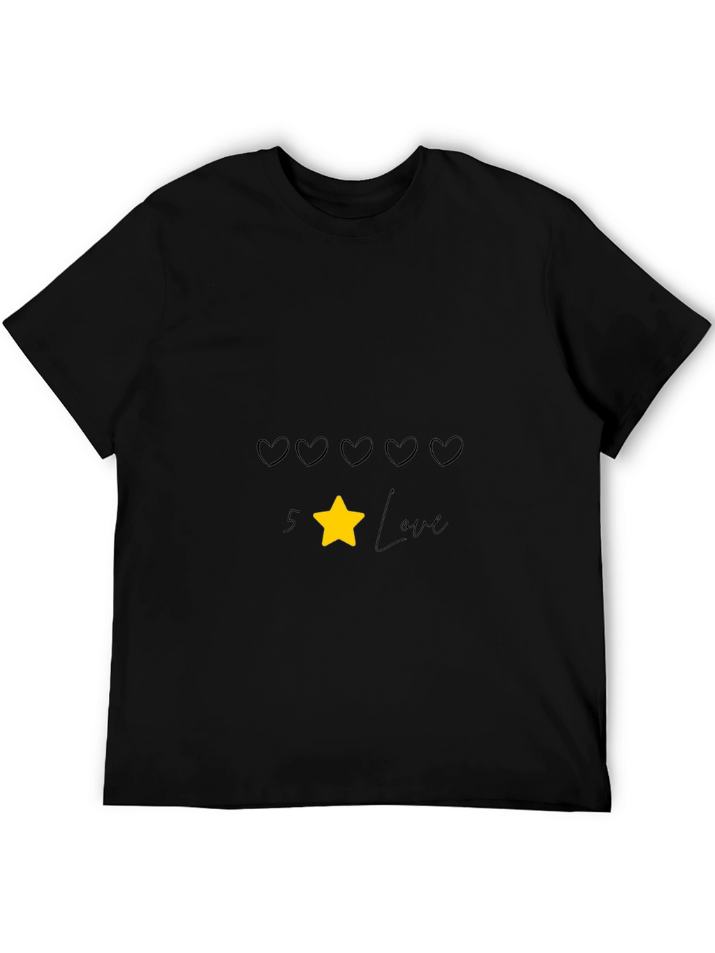 5 Star Love Black T-Shirt