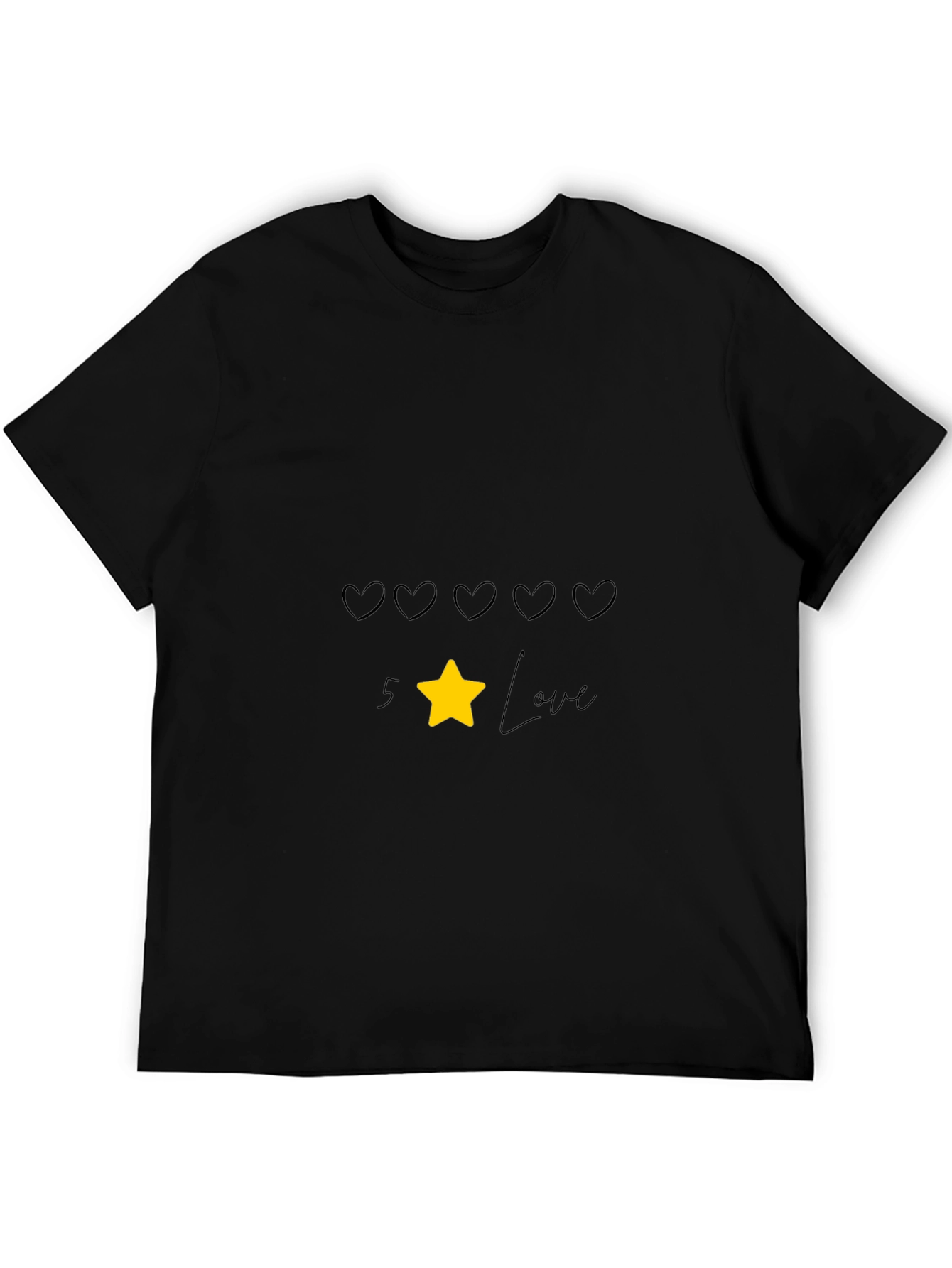 5 Star Love Black T-Shirt
