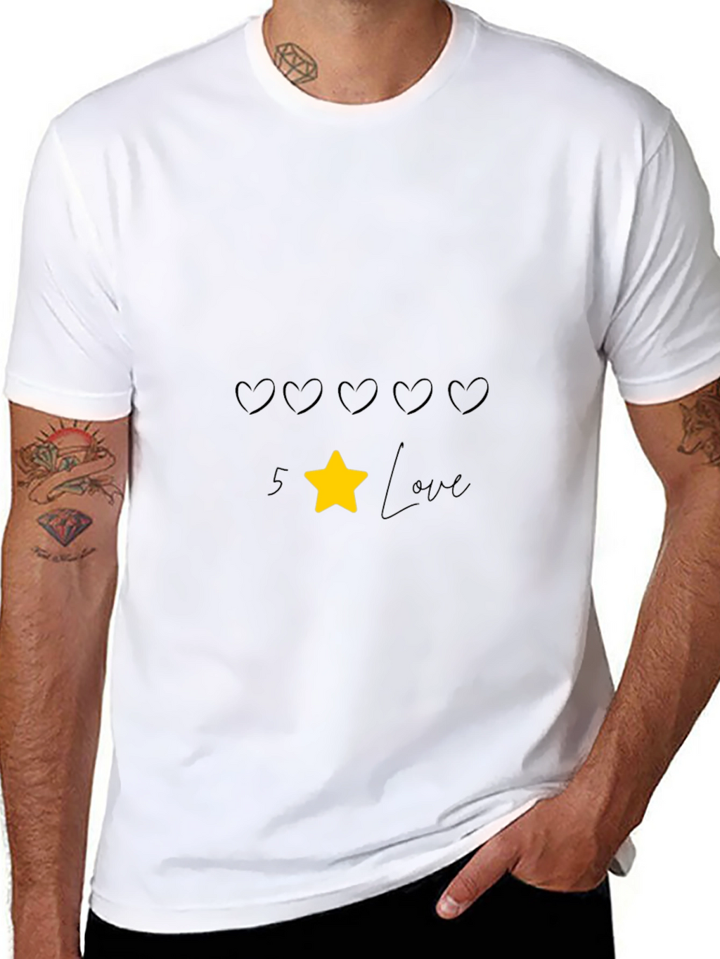 5 Star Love Black T-Shirt