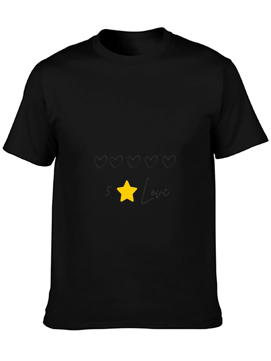 5 Star Love Black T-Shirt