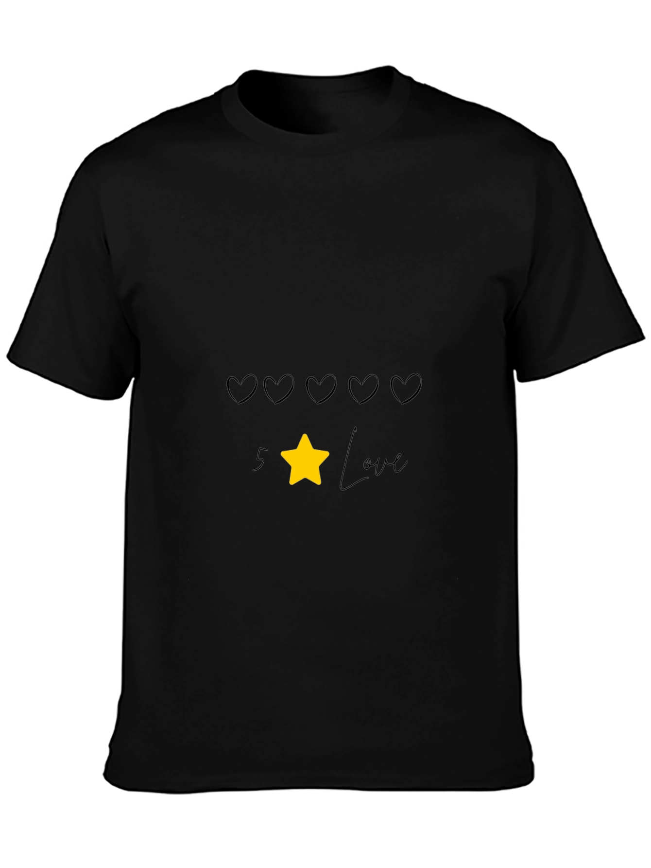 5 Star Love Black T-Shirt