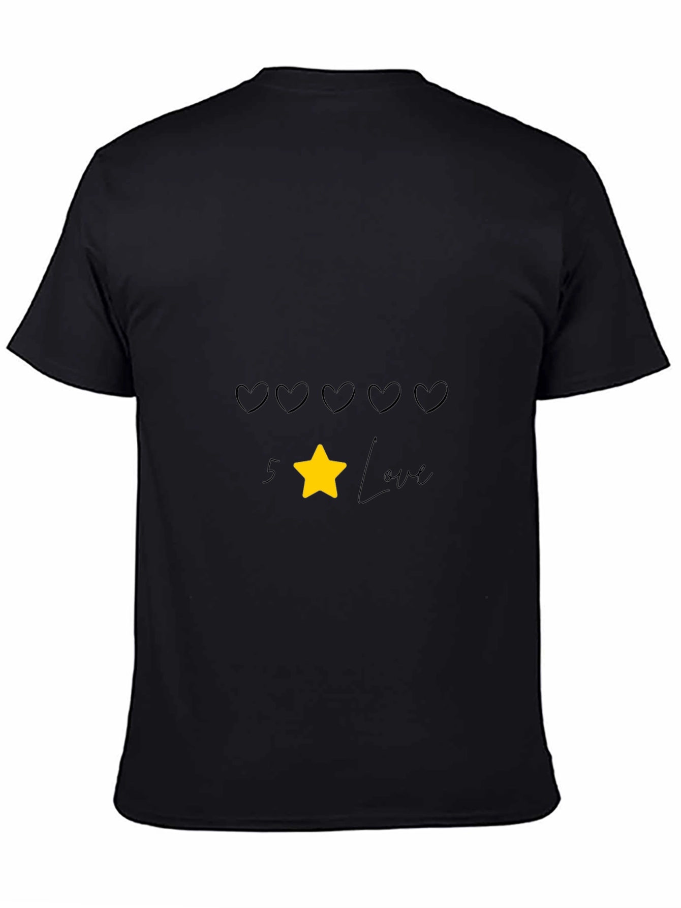 5 Star Love Black T-Shirt