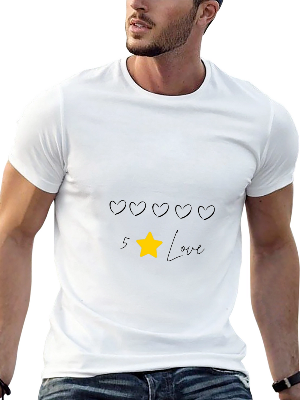 5 Star Love Black T-Shirt