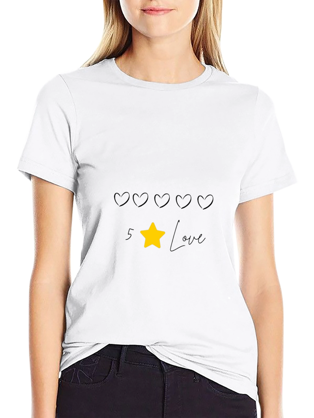 5 Star Love Black T-Shirt