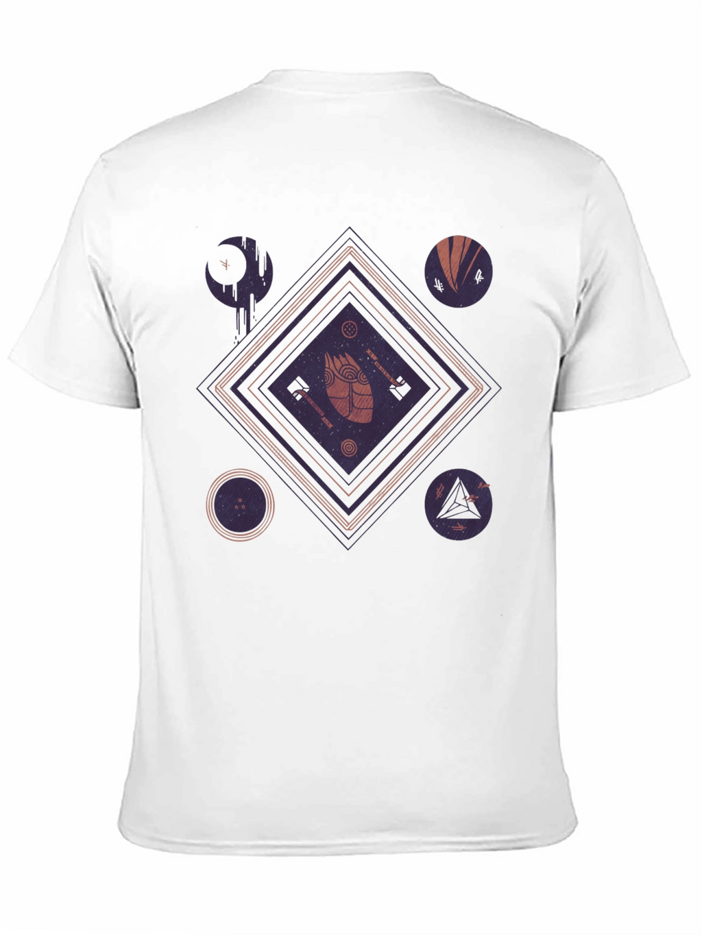 Geometric Graphic Print Black T-Shirt
