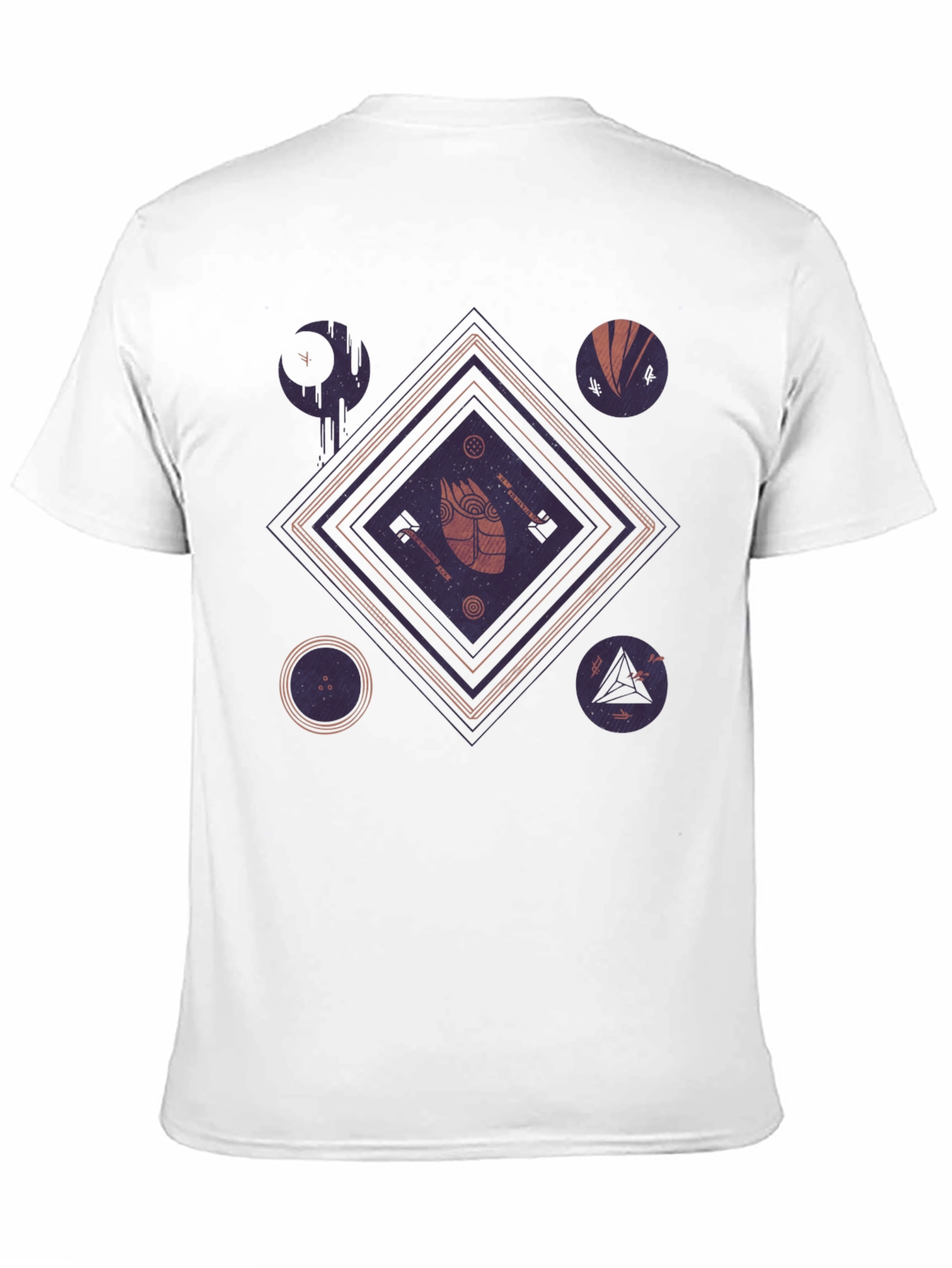 Geometric Graphic Print Black T-Shirt