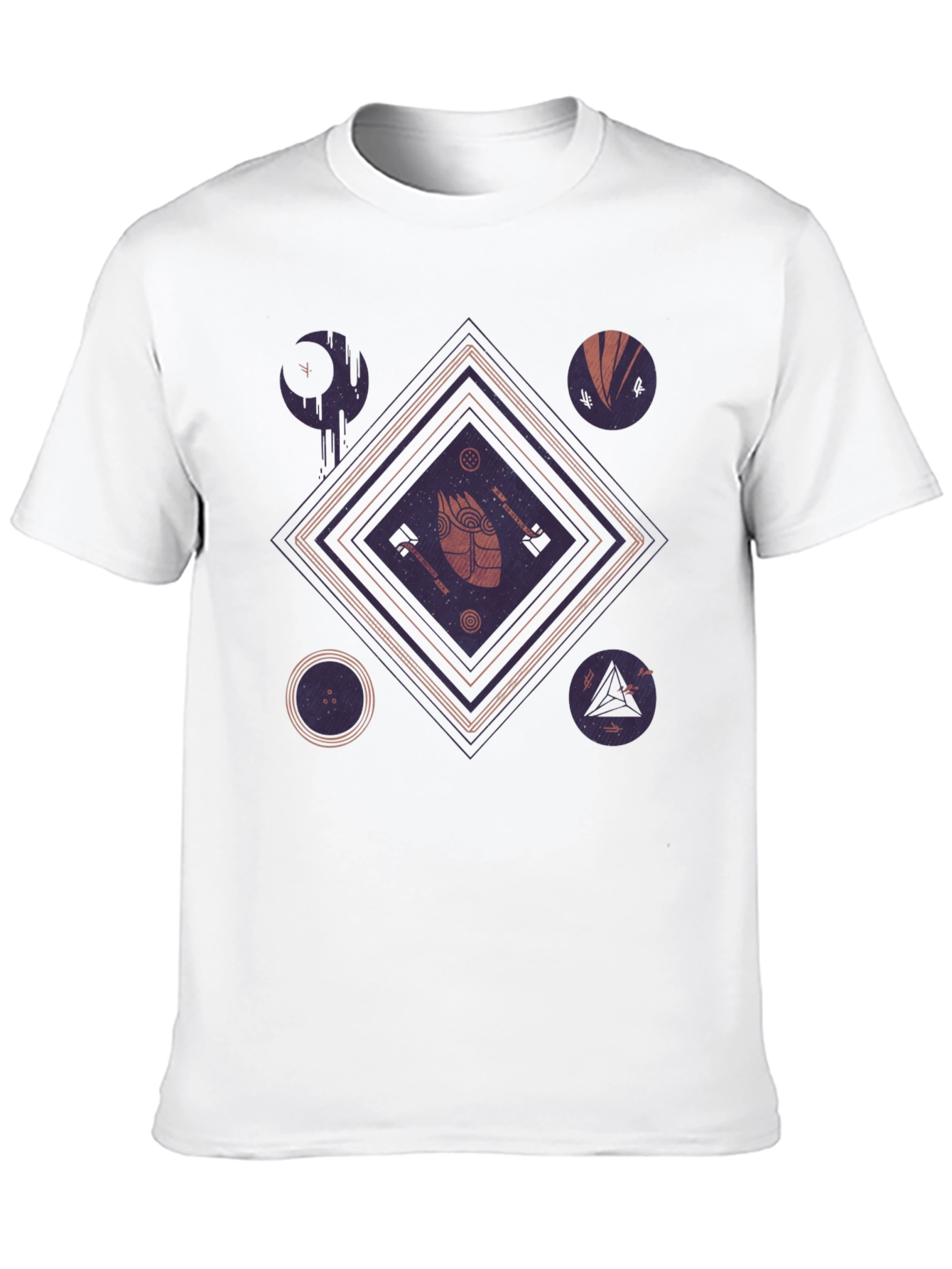 Geometric Graphic Print Black T-Shirt