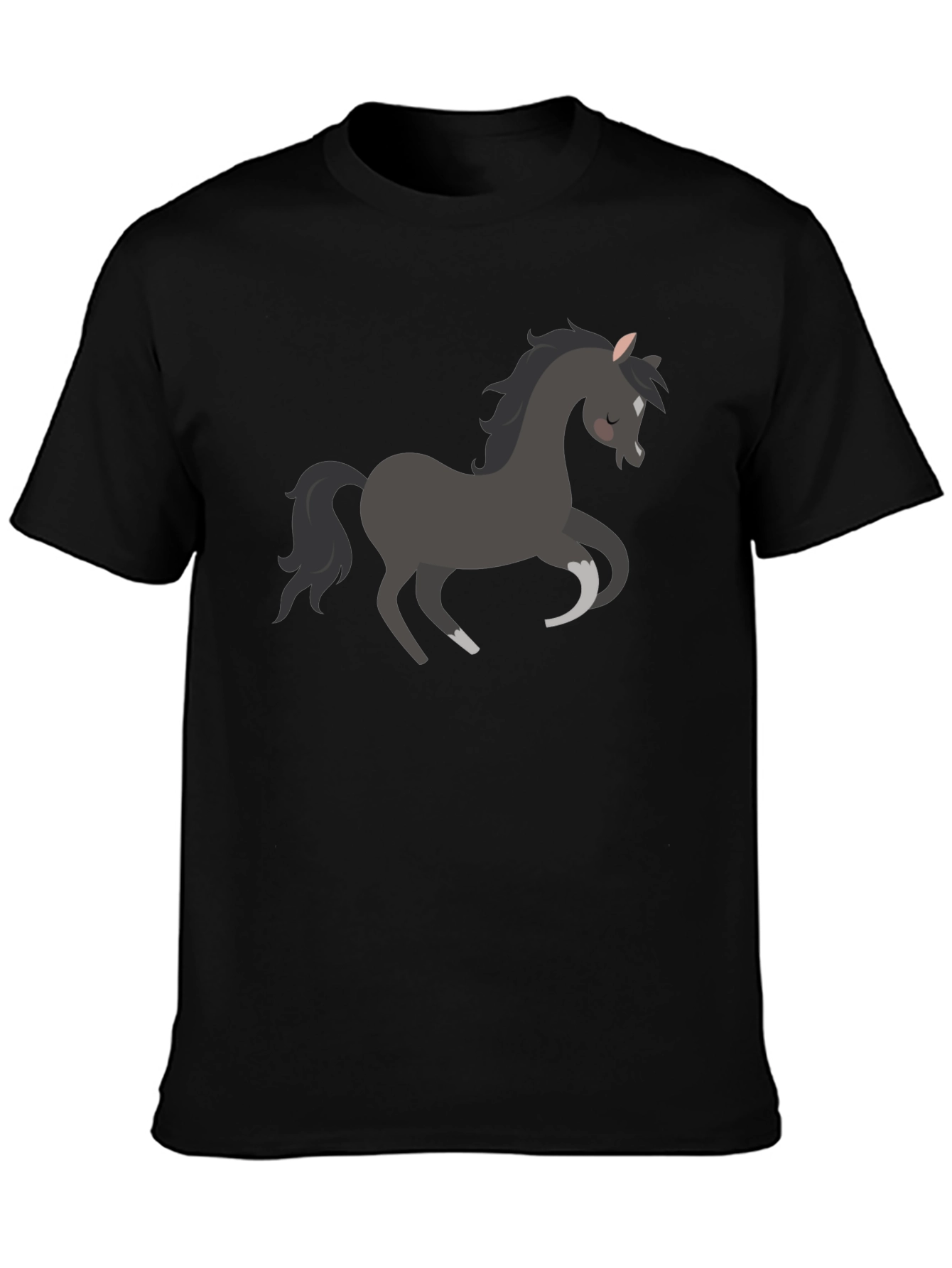 Black Horse Graphic Tee - Mens Casual Shirt