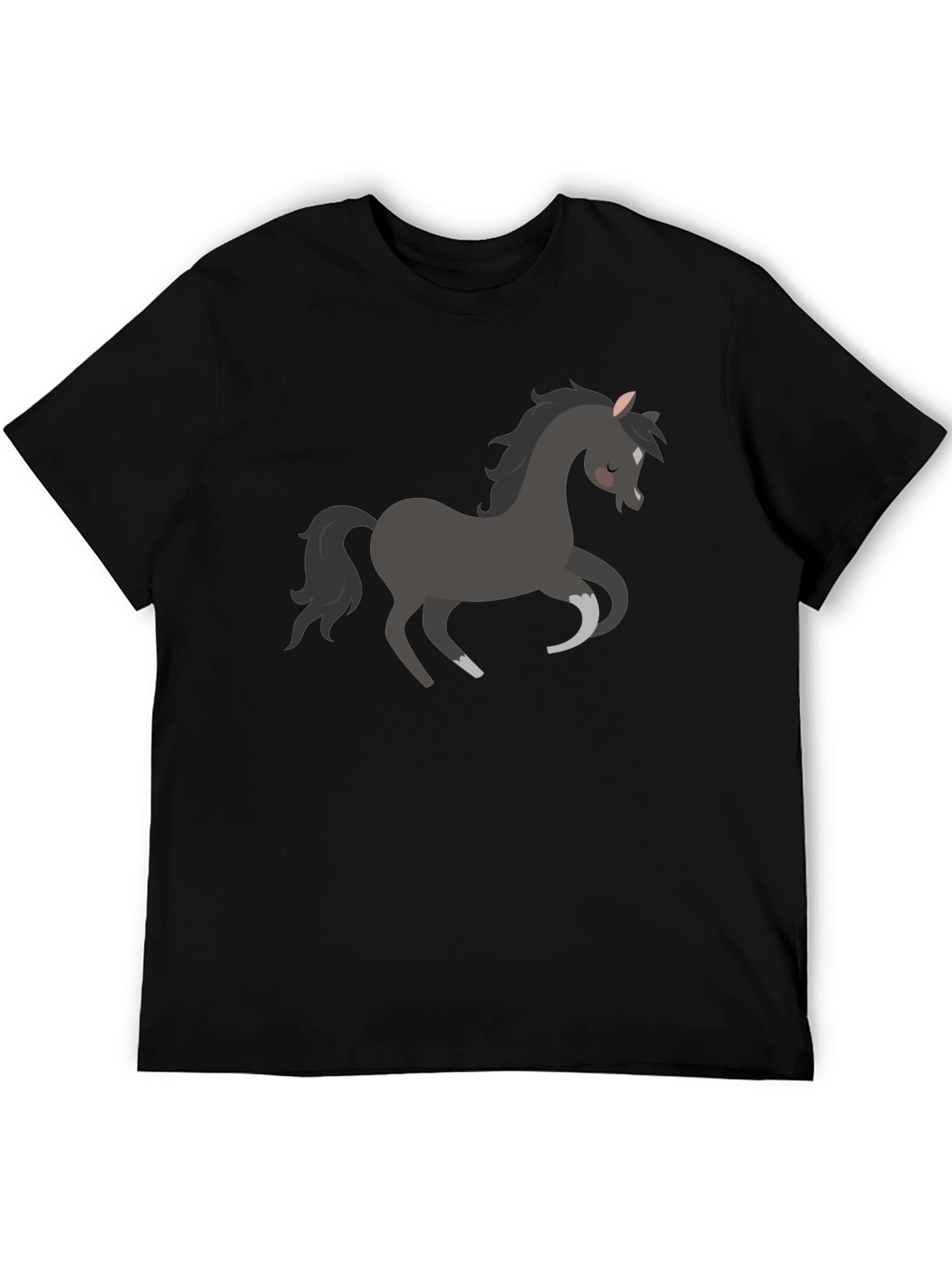 Black Horse Graphic Tee - Mens Casual Shirt