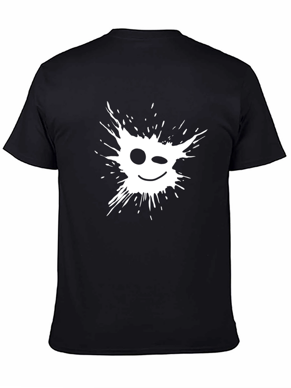 Winking Splatter Graphic Tee - Mens Black T-Shirt