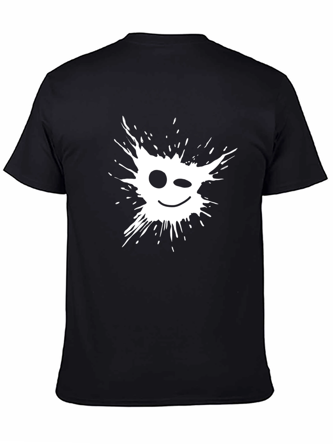 Winking Splatter Graphic Tee - Mens Black T-Shirt