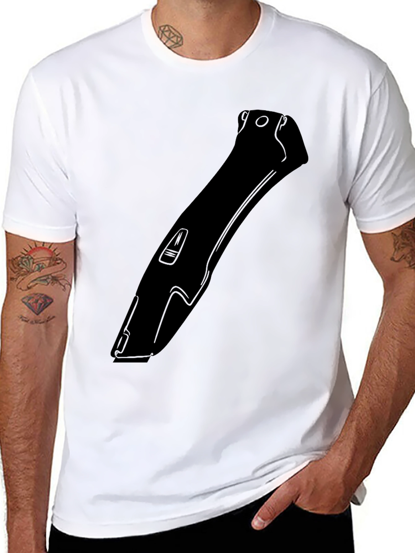 Mens Black Hair Clipper Graphic T-Shirt