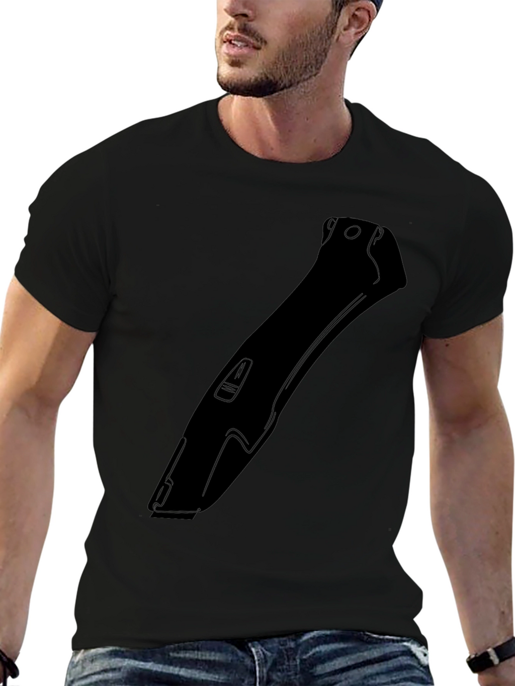 Mens Black Hair Clipper Graphic T-Shirt