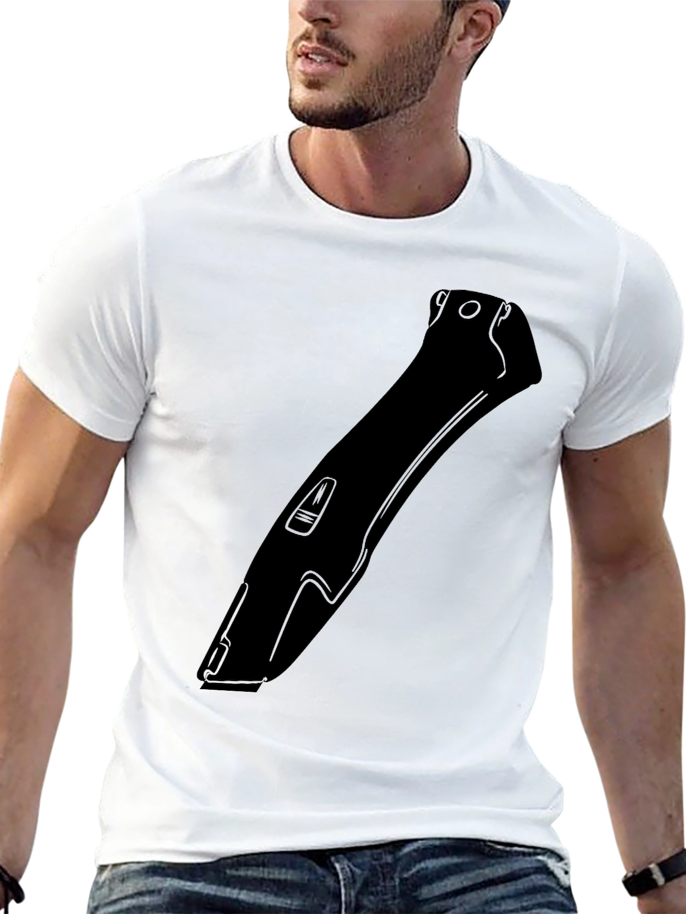 Mens Black Hair Clipper Graphic T-Shirt