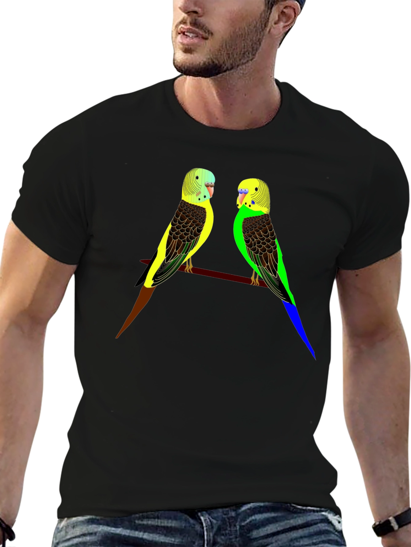 Parakeet Bird Graphic Tee - Stylish Comfort