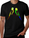Parakeet Bird Graphic Tee - Stylish Comfort