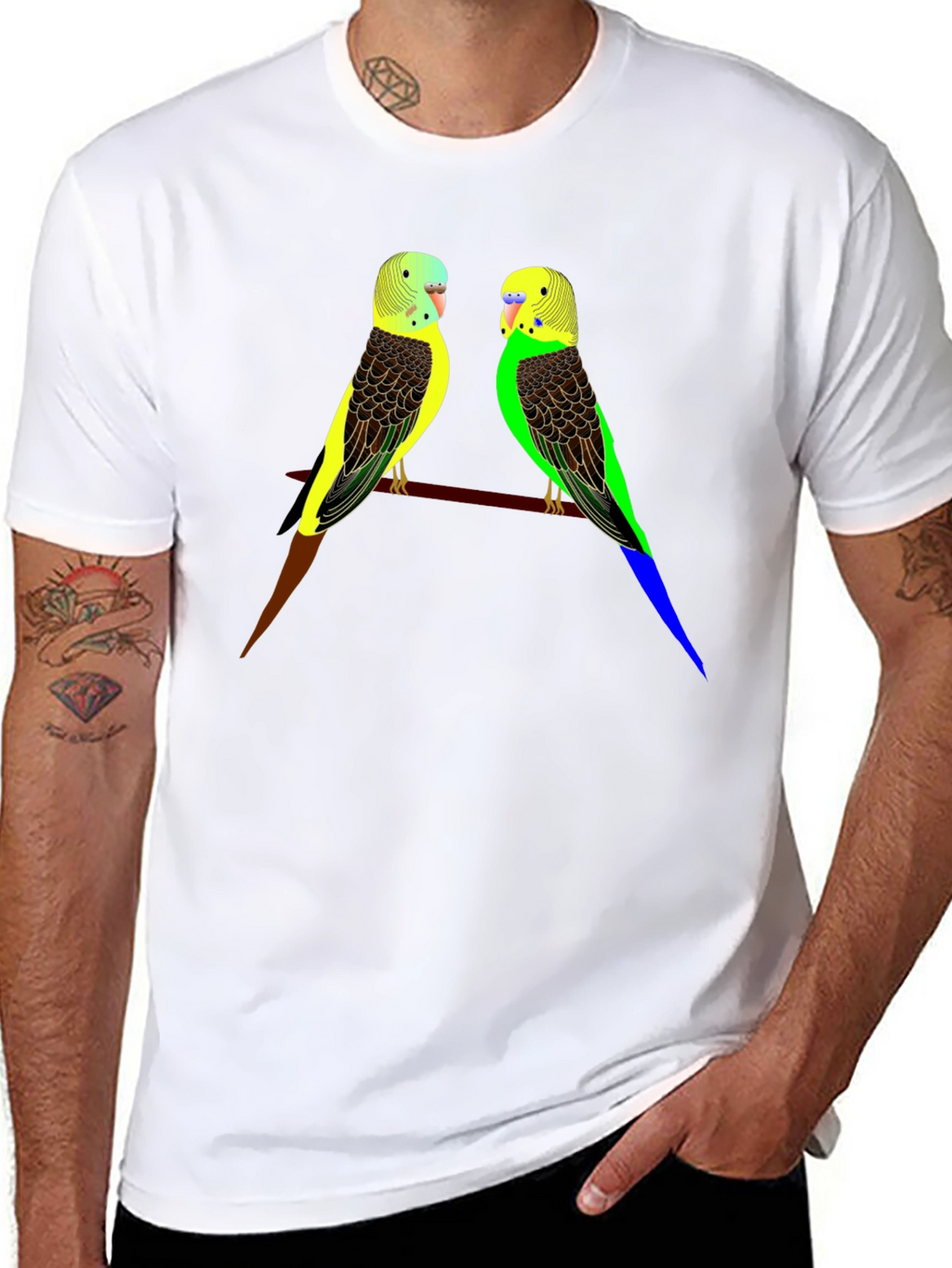 Parakeet Bird Graphic Tee - Stylish Comfort