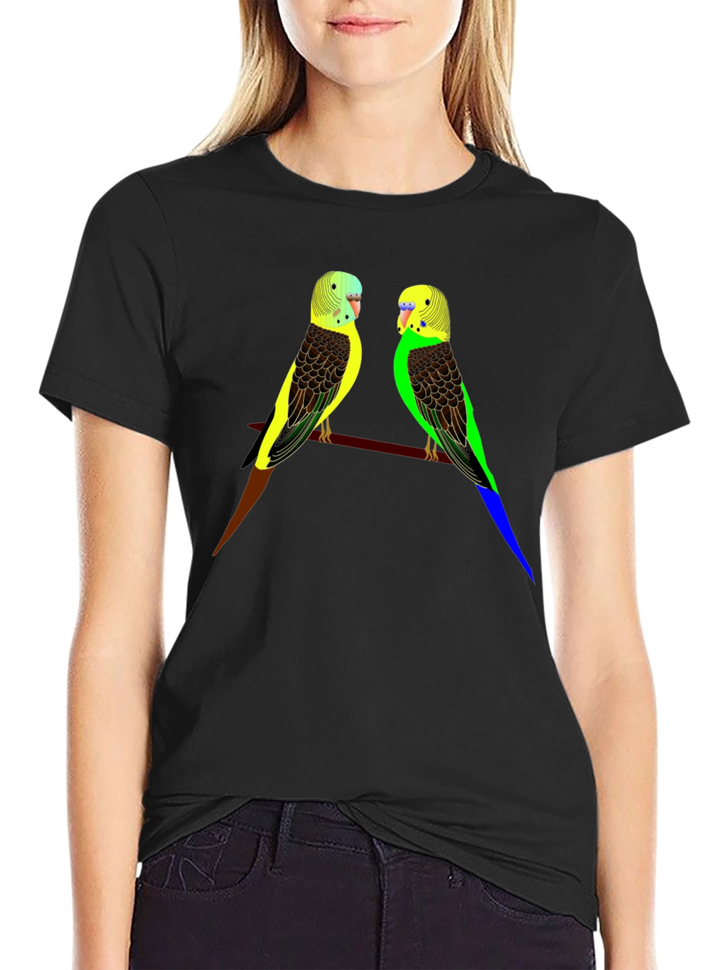 Parakeet Bird Graphic Tee - Stylish Comfort