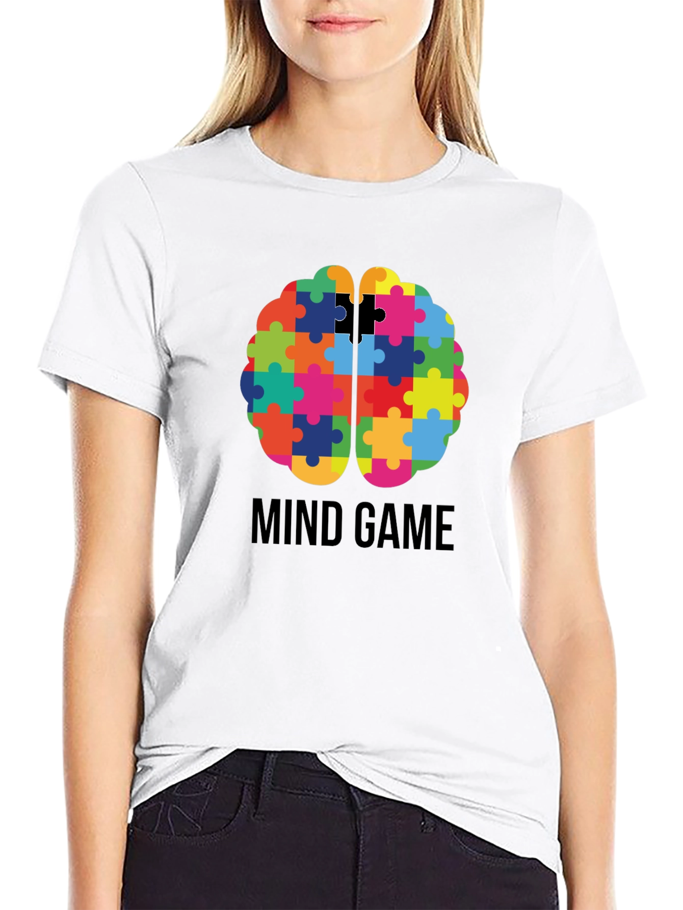Mind Game Puzzle Brain Graphic T-Shirt
