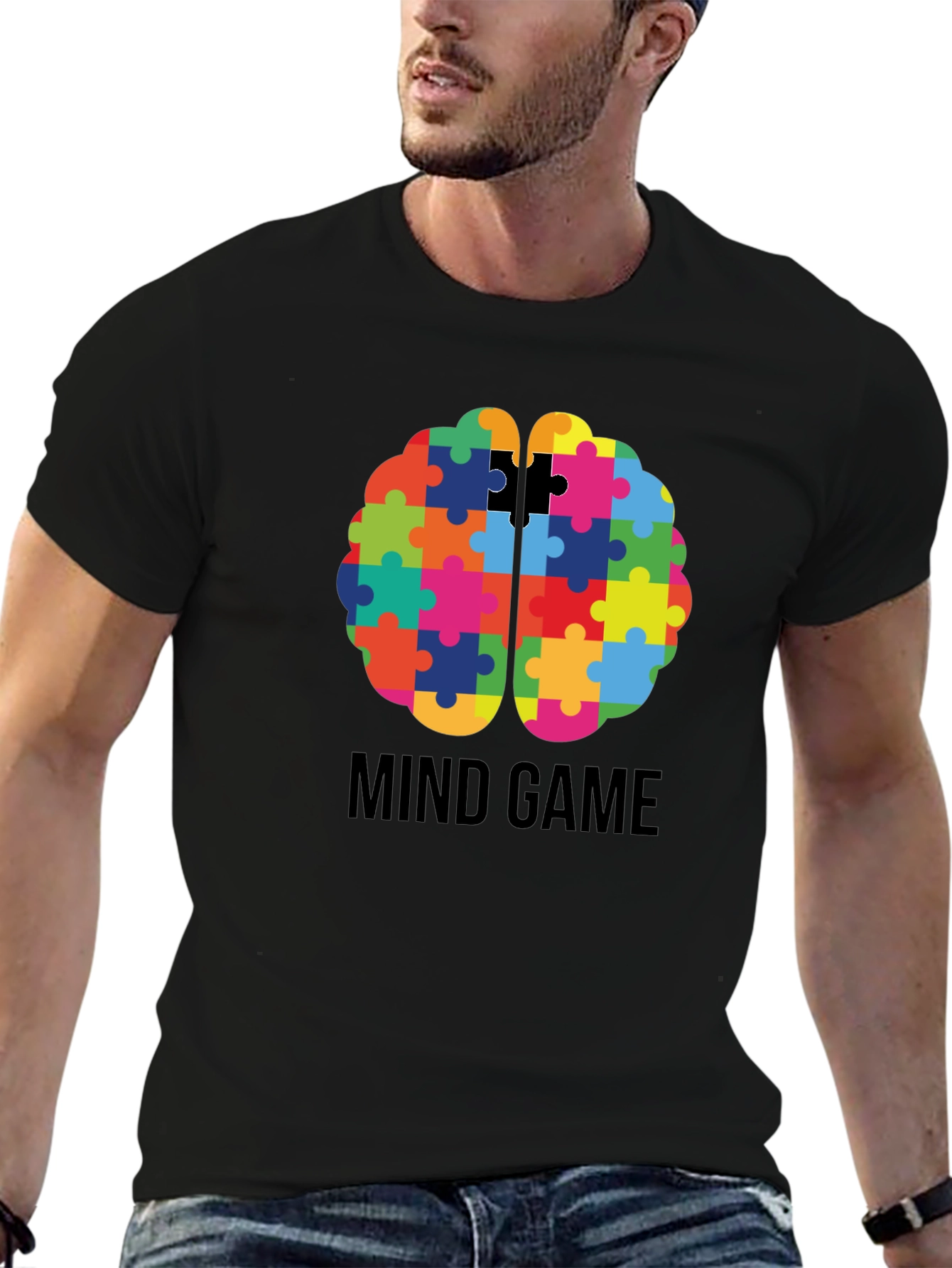 Mind Game Puzzle Brain Graphic T-Shirt