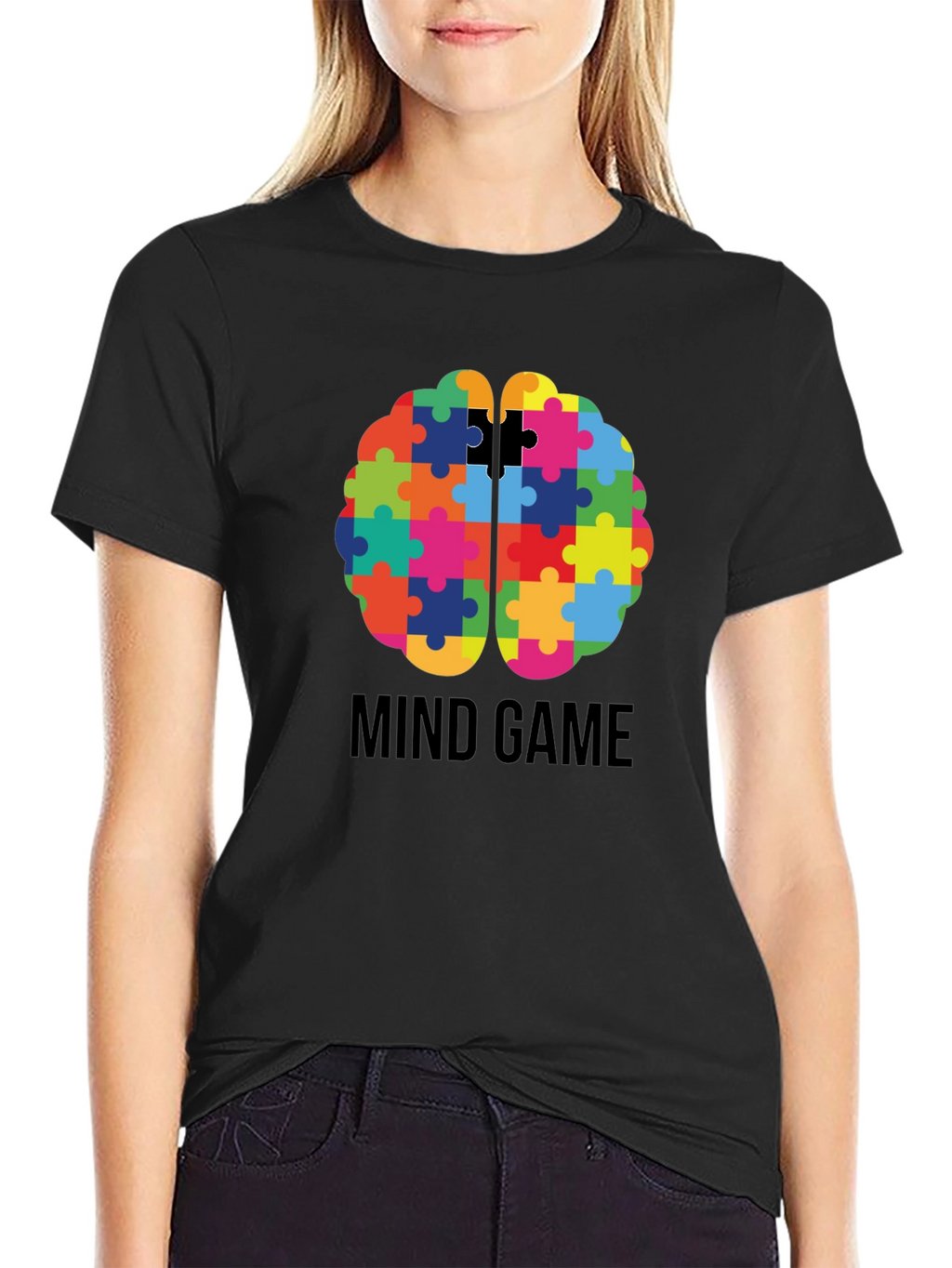 Mind Game Puzzle Brain Graphic T-Shirt