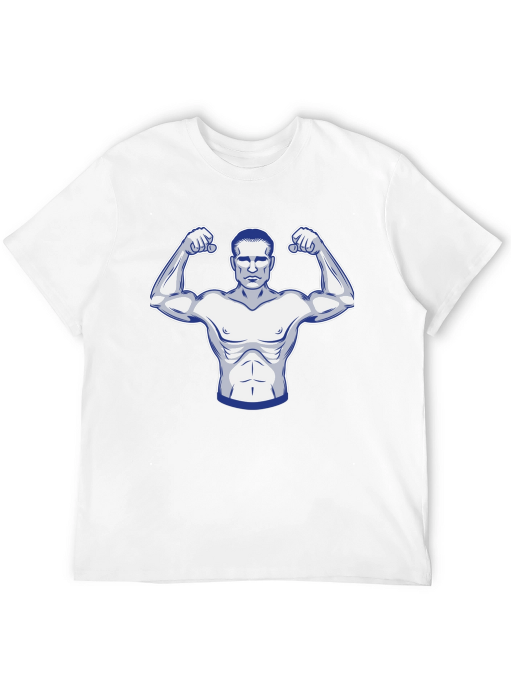 Muscle Man Graphic Print Black T-Shirt