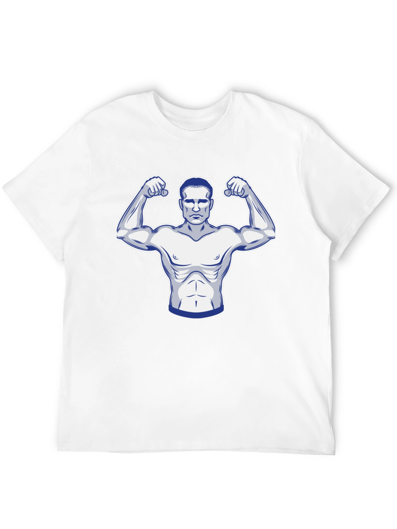 Muscle Man Graphic Print Black T-Shirt
