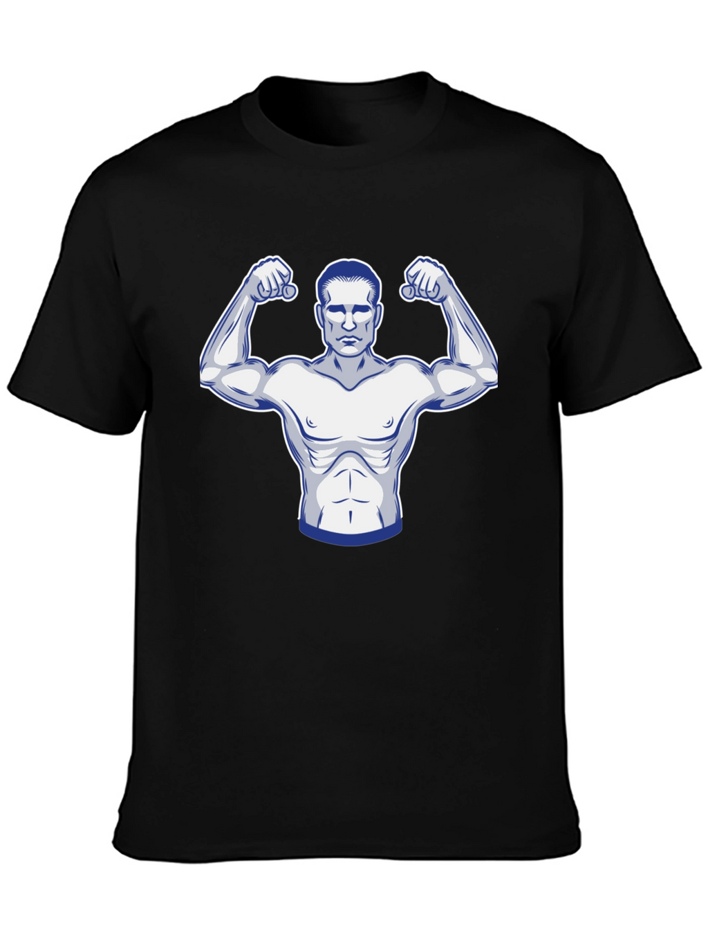 Muscle Man Graphic Print Black T-Shirt