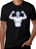 Muscle Man Graphic Print Black T-Shirt