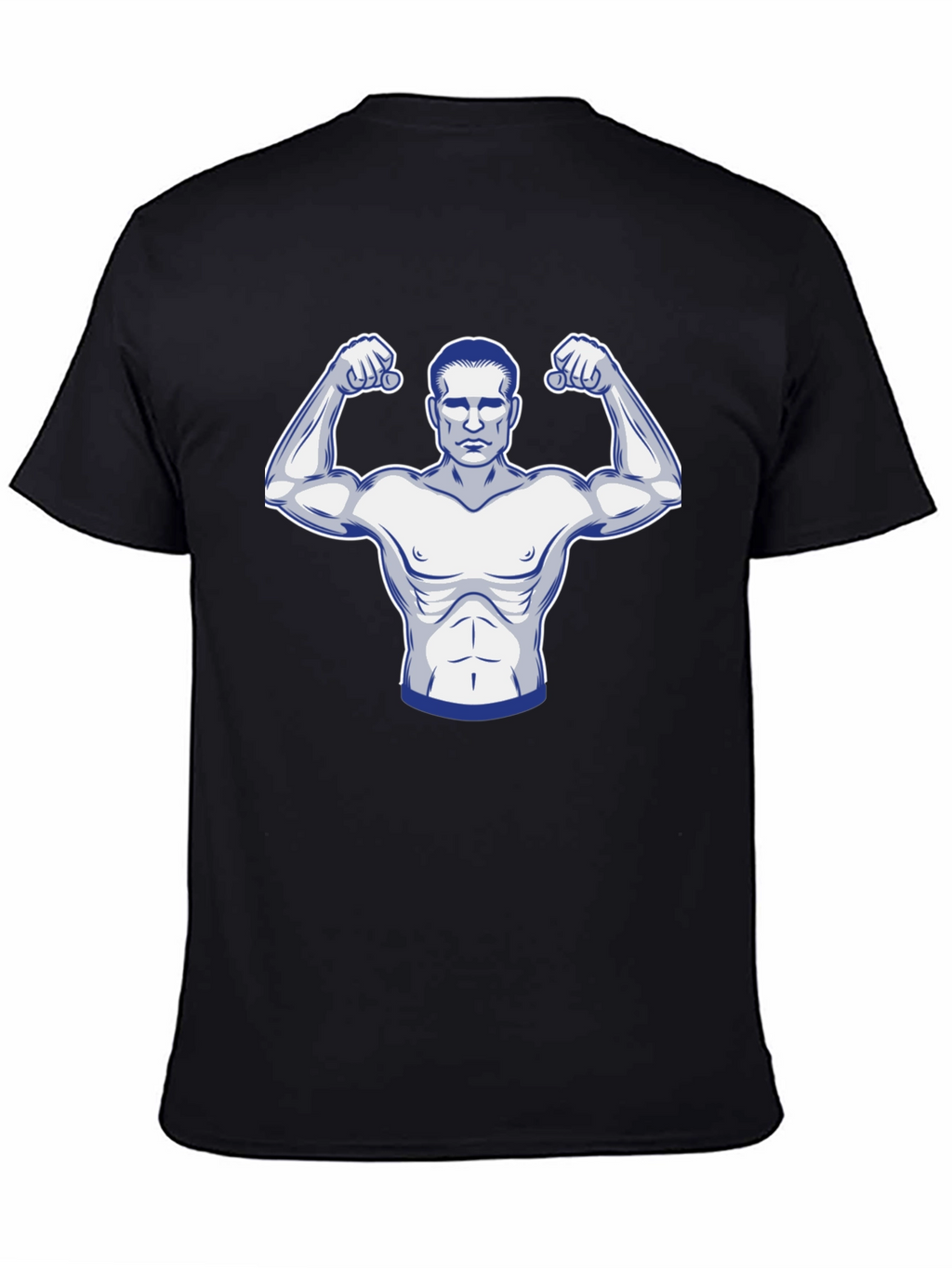 Muscle Man Graphic Print Black T-Shirt