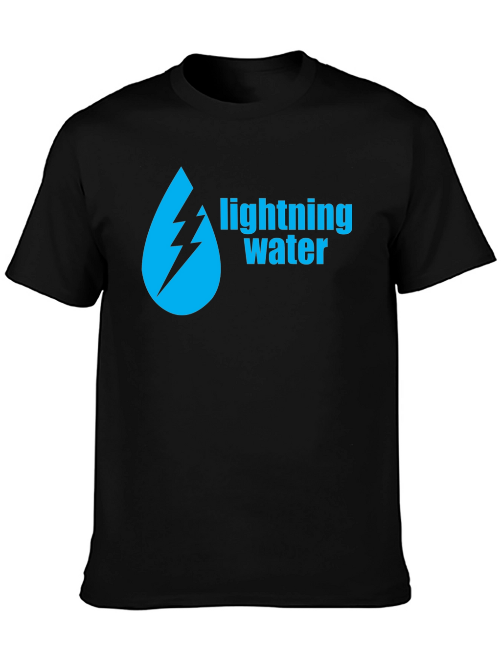 Lightning Water Graphic Black T-Shirt