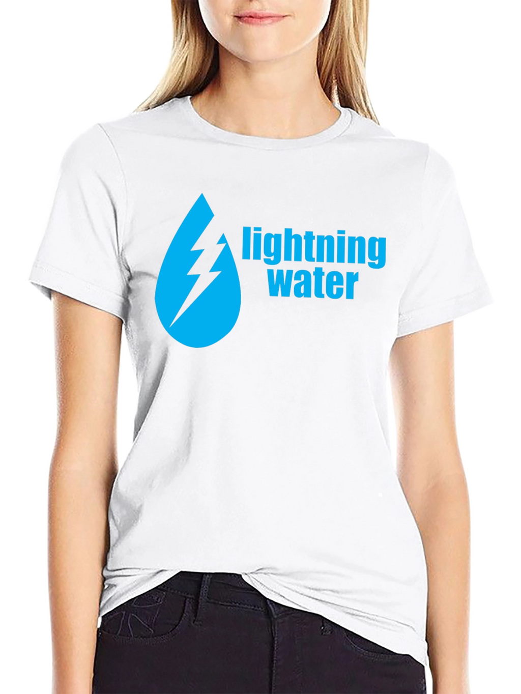 Lightning Water Graphic Black T-Shirt