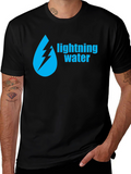 Lightning Water Graphic Black T-Shirt