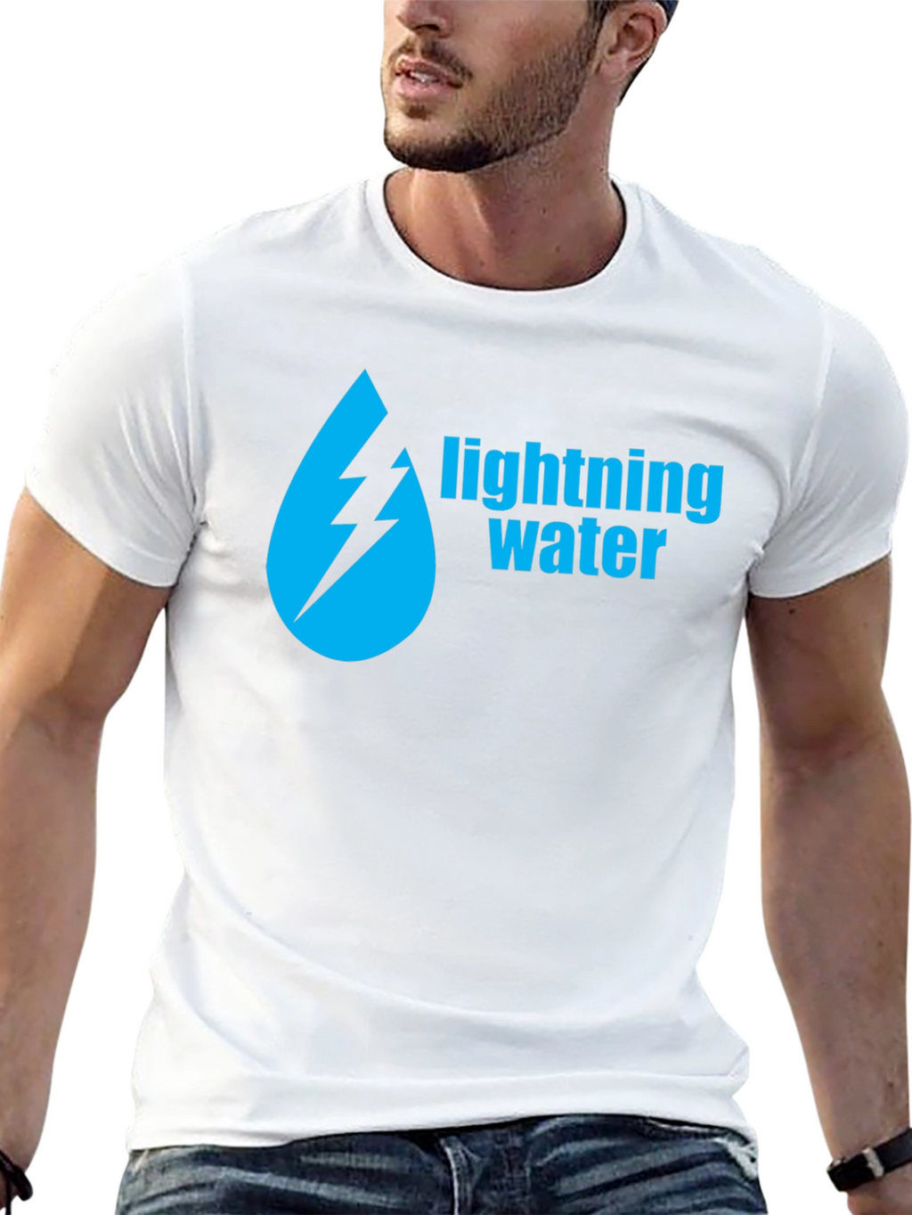 Lightning Water Graphic Black T-Shirt