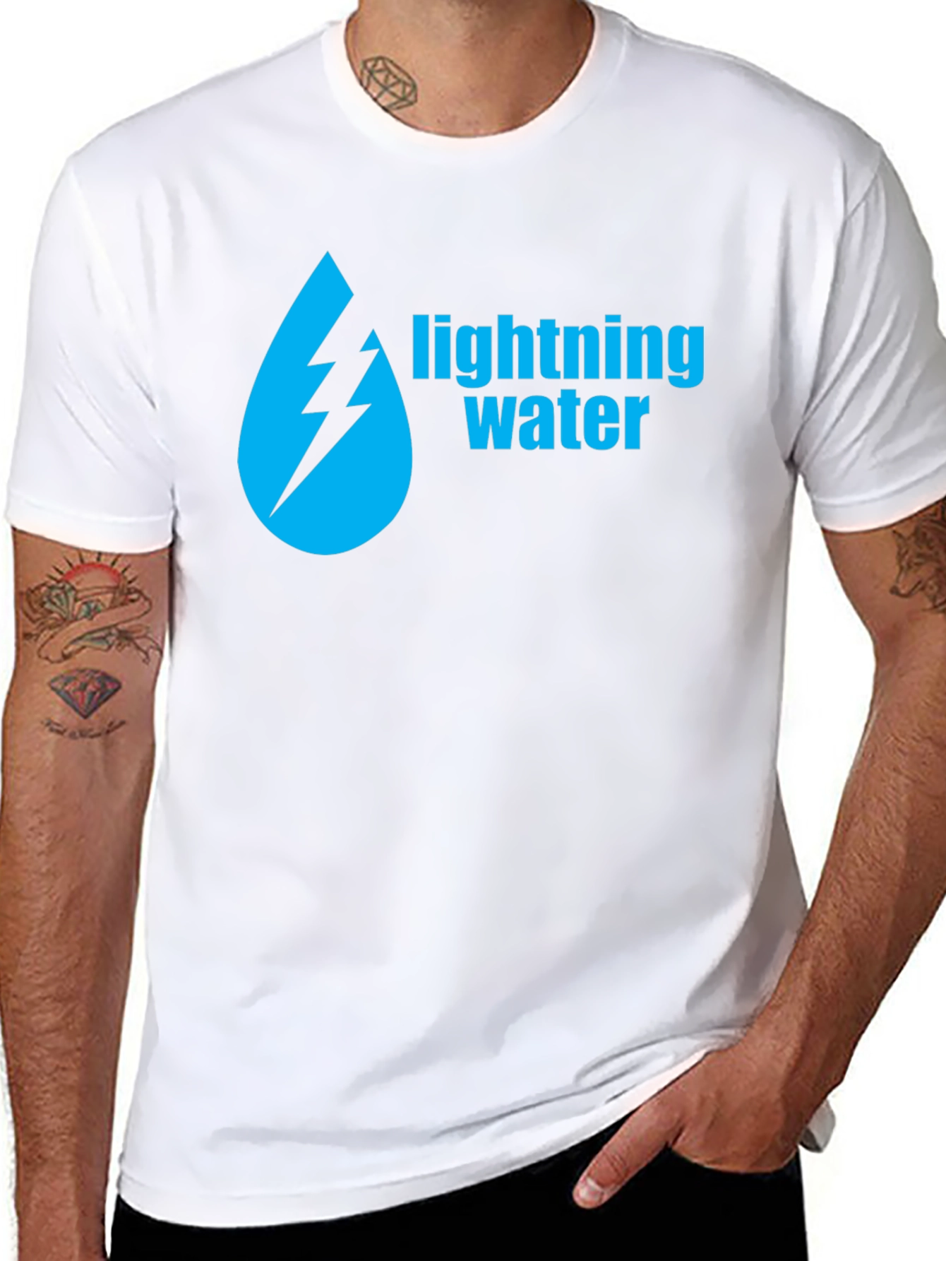 Lightning Water Graphic Black T-Shirt