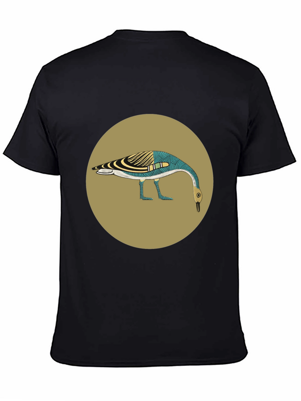 Abstract Goose Graphic Tee - Black