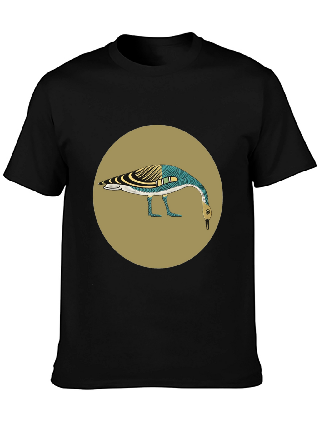 Abstract Goose Graphic Tee - Black