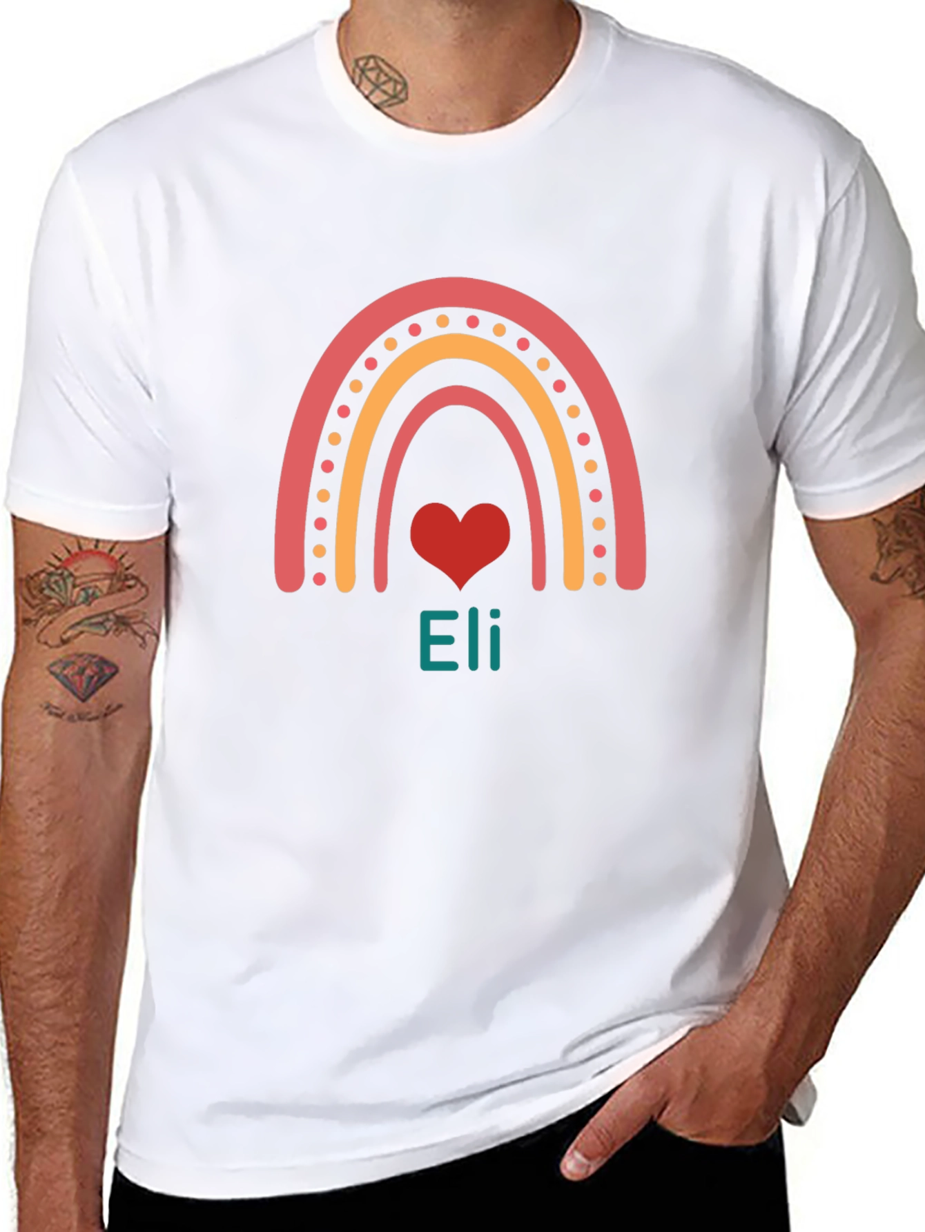 Rainbow Heart Personalized T-Shirt