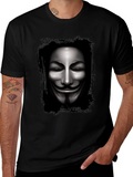 Anonymous Mask Graphic Black T-Shirt