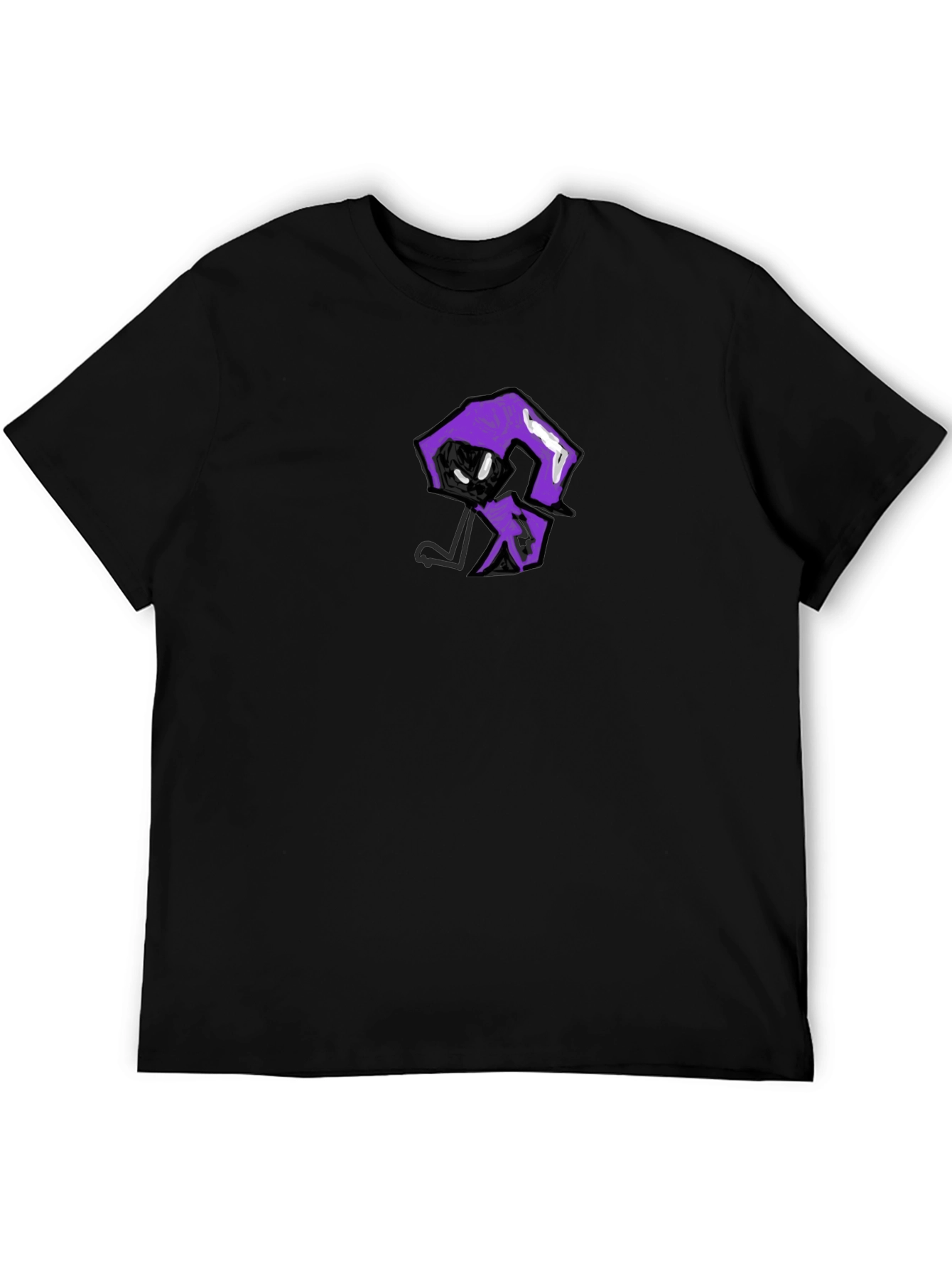 Mens Black T-Shirt with Unique Graphic Print
