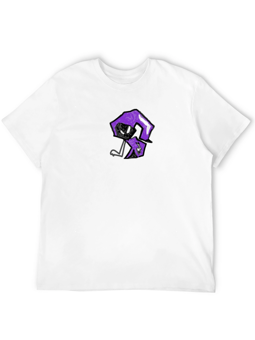 Mens Black T-Shirt with Unique Graphic Print