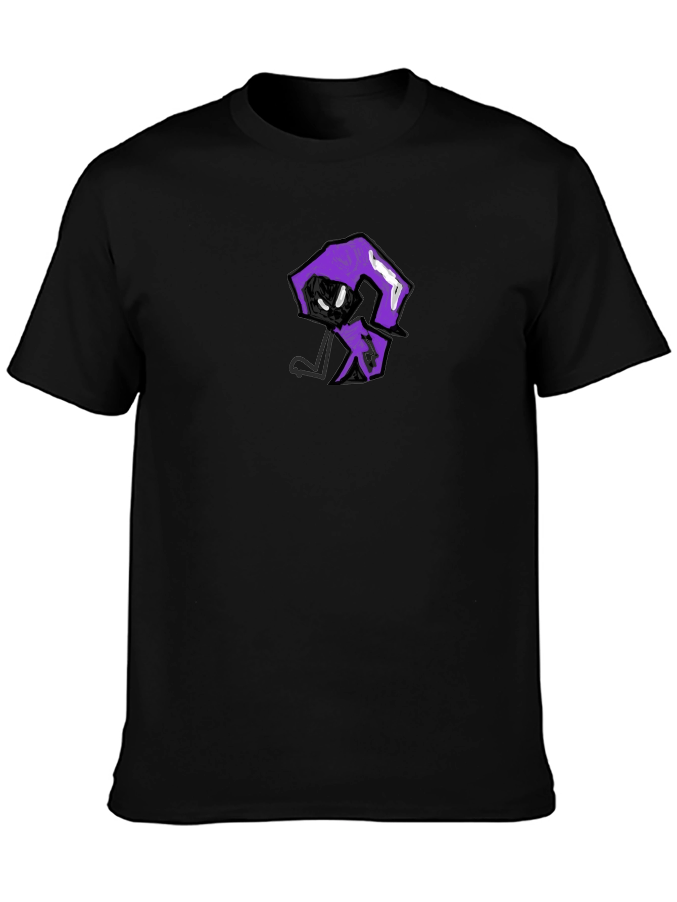 Mens Black T-Shirt with Unique Graphic Print
