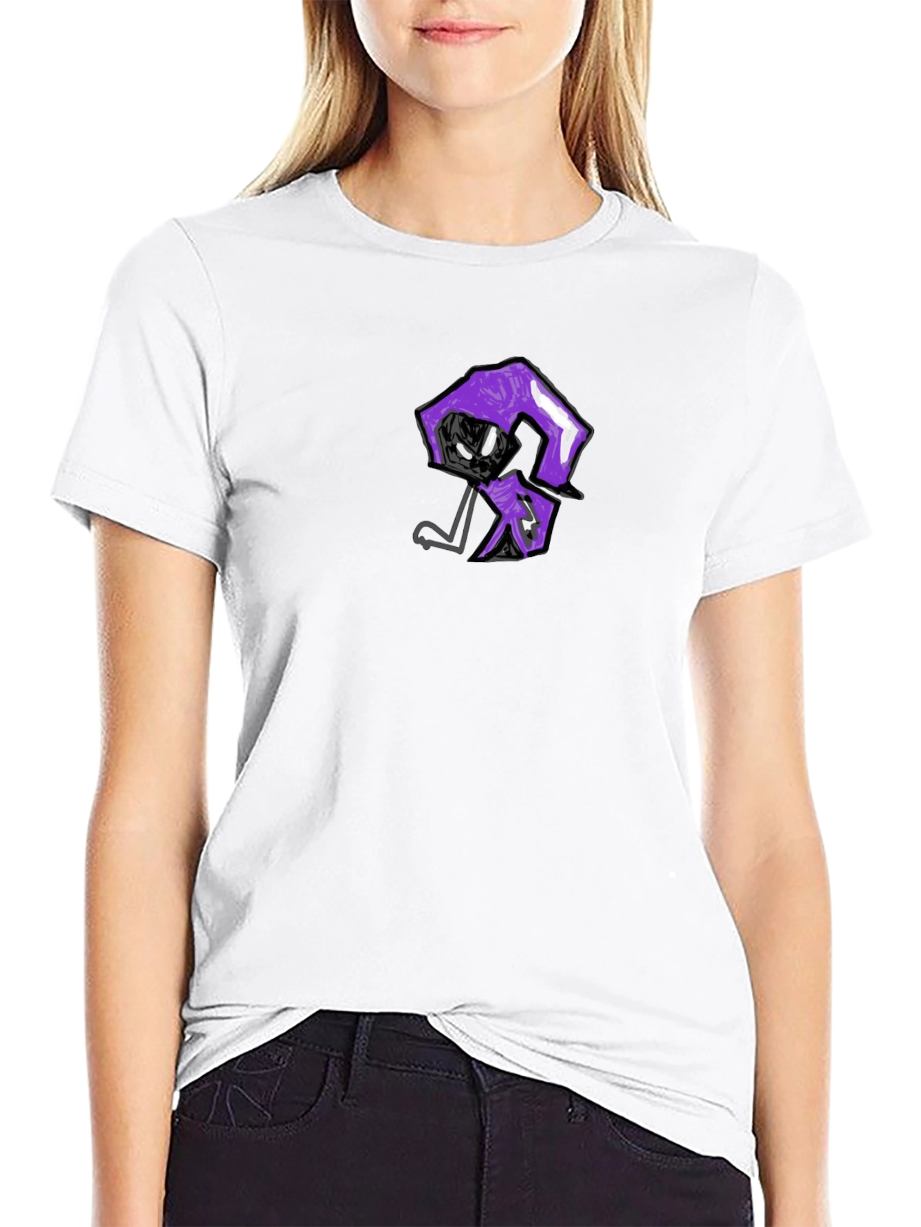 Mens Black T-Shirt with Unique Graphic Print