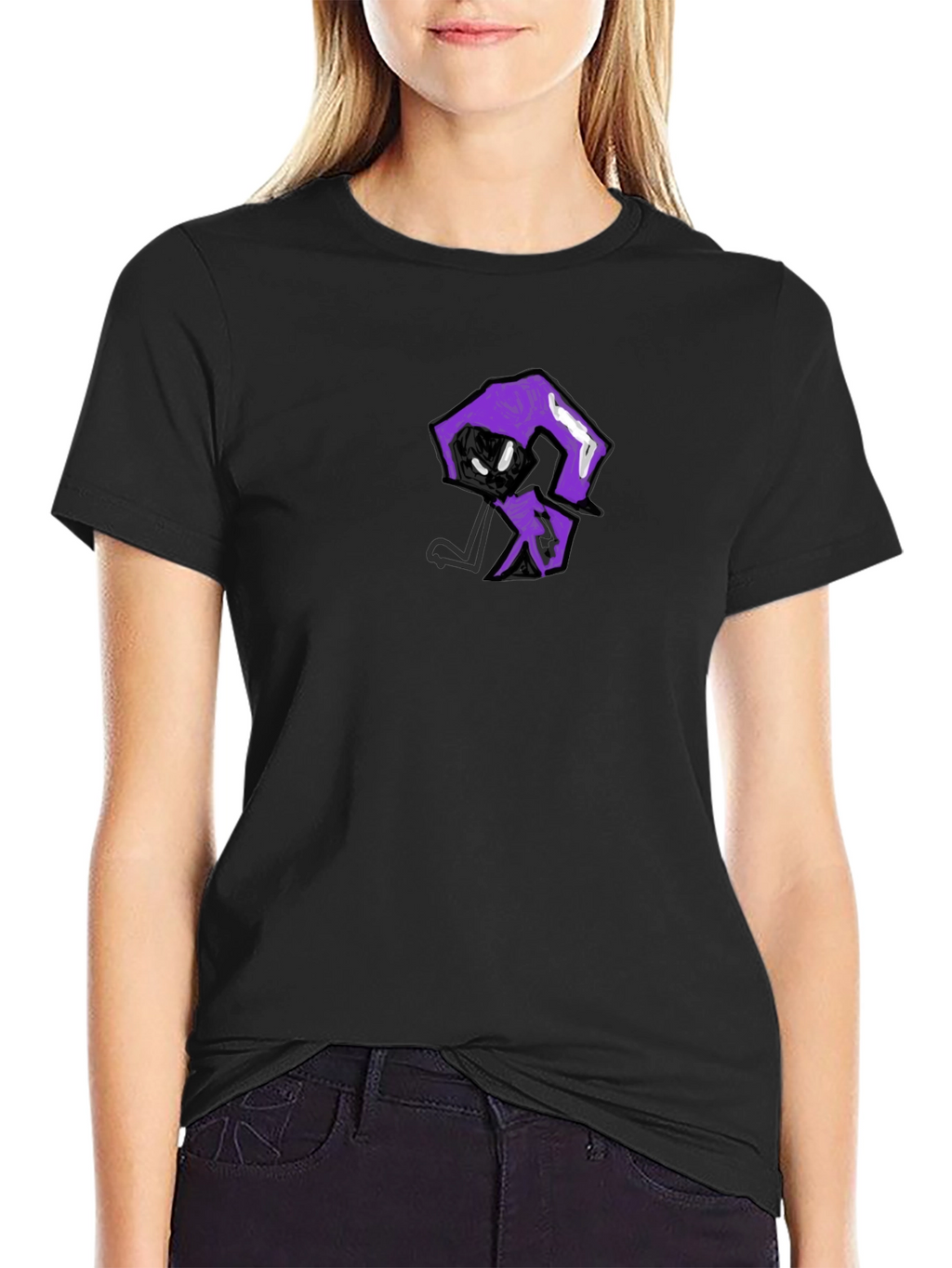 Mens Black T-Shirt with Unique Graphic Print