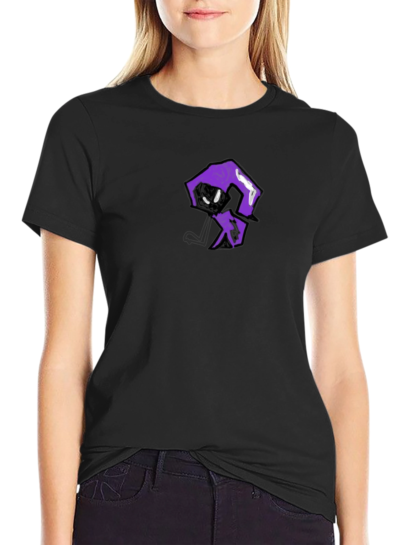 Mens Black T-Shirt with Unique Graphic Print